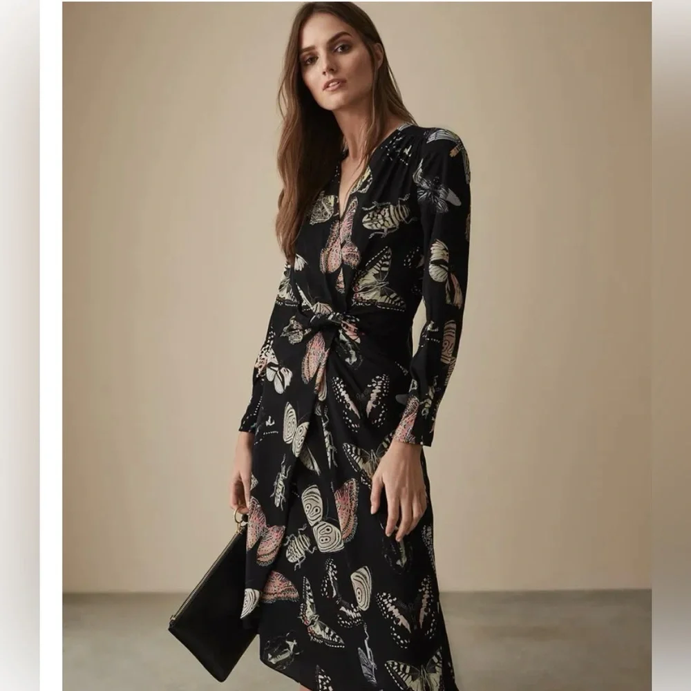 Reiss Lita Twist Front Butterfly Dress - Picture 4 of 11